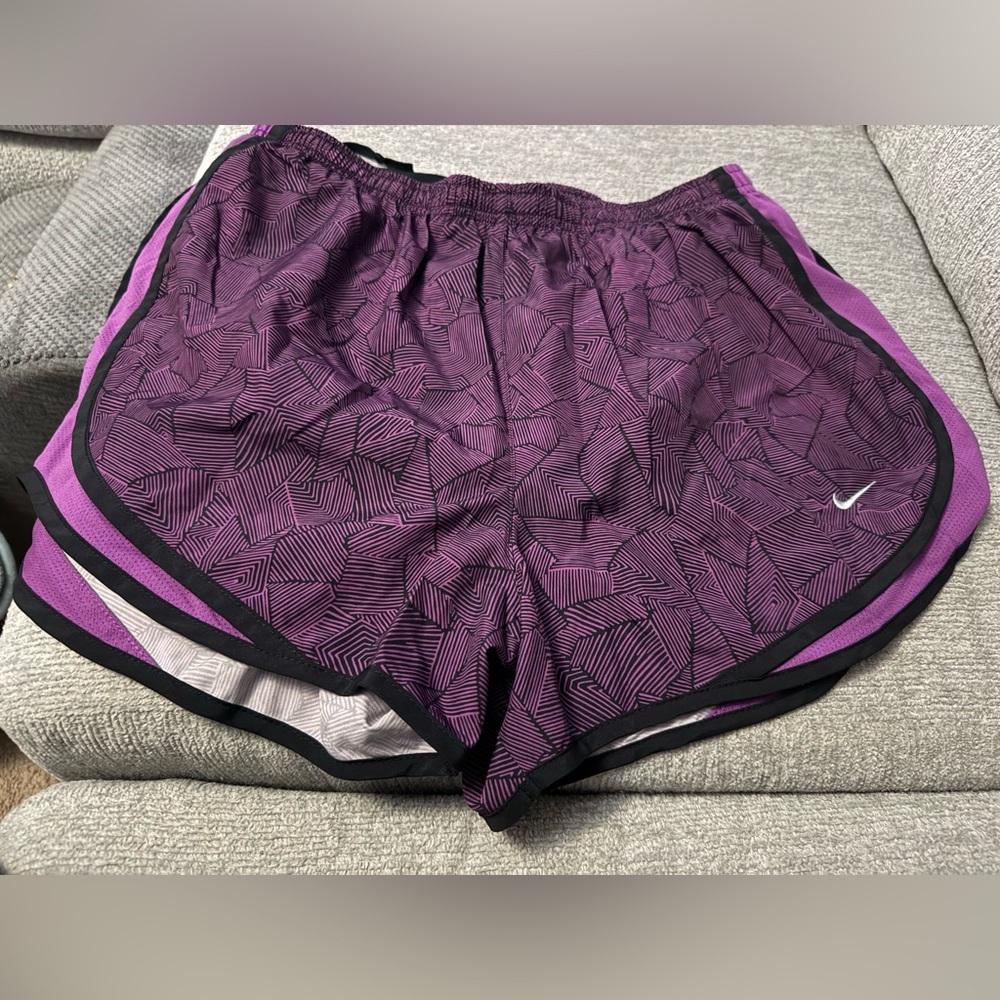 Nike Women's Athletic Shorts in Purple Pattern
